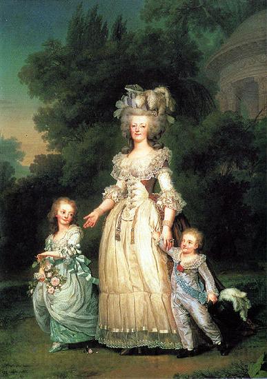 unknow artist Marie Antoinette with her children Spain oil painting art